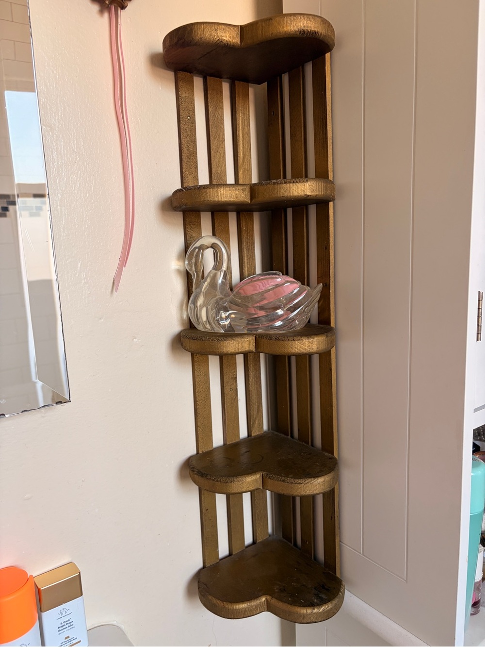 Gold Corner Wall Shelf - Decorative 4-Tier Home Wall Decor